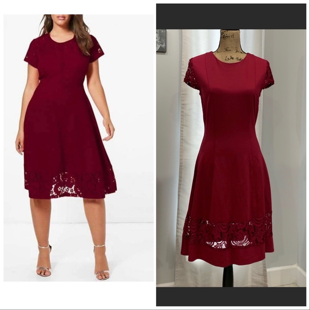Nanette Lepore burgundy dress size 10 - Picture 1 of 8